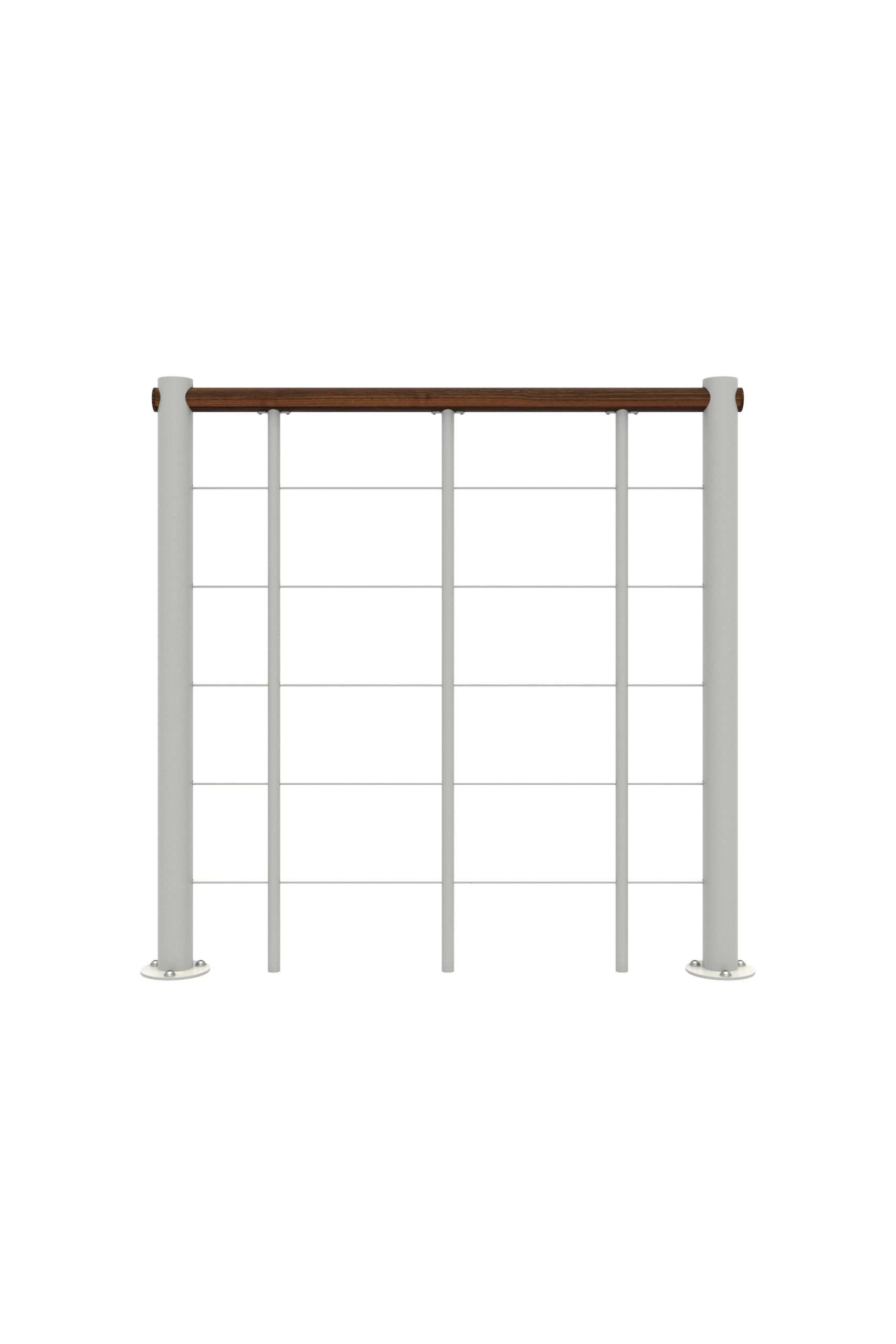 Bruestungsgelaender_Untergurte_Holz_Walnuss_weiss_gerade-7-scaled Bröstningsräcke med nedre kord och träräcke rakt - Bild 1